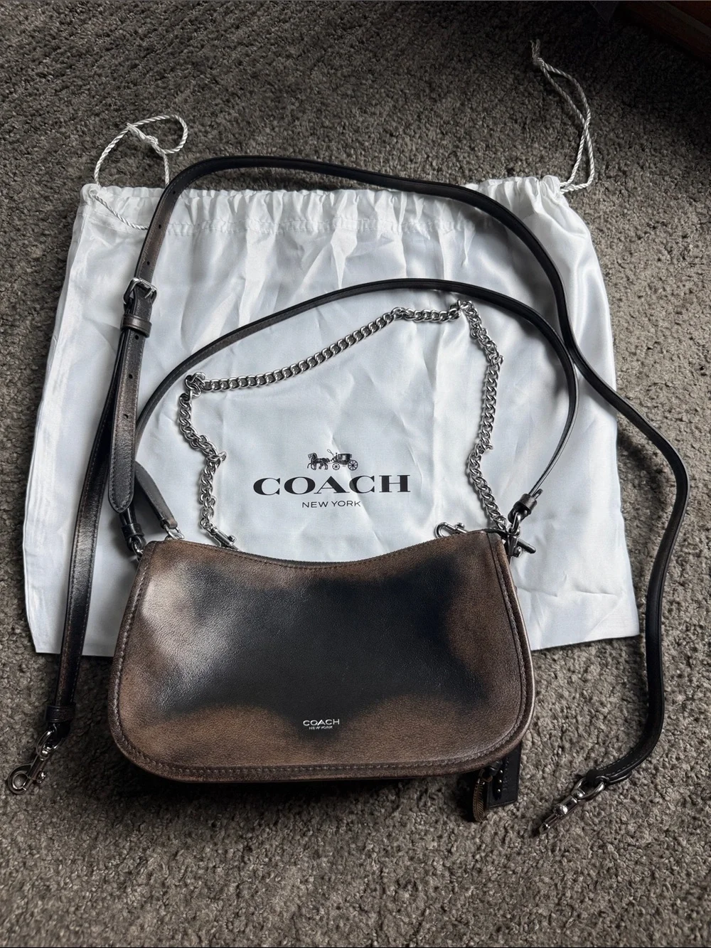 Coach Weaverly bag in loved leather with all 3 straps!